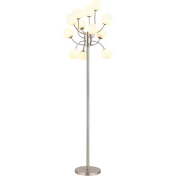 LED-Stehleuchte Calvin Opal/Nickelfarben max. 3,5 W