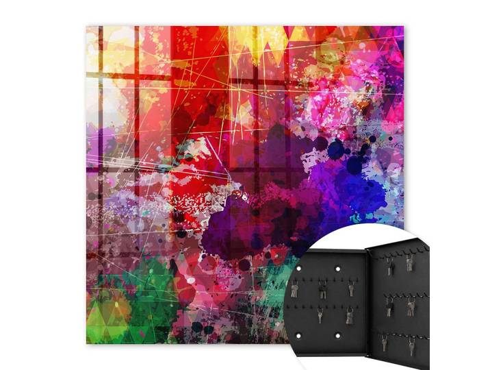 SCHLÜSSELBOX Schwarz 30x30 cm- Türöffnung nach rechts - Farbenfroher Ausdruck