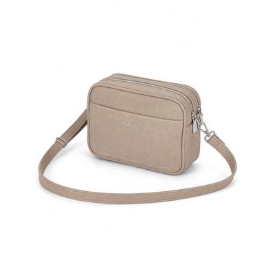 Umhängetasche "Praktisch", Damen, Gr. B/H/T: 22cm x 16cm x 8cm onesize, beige, Polyurethan (PU), COLLEZIONE ALESSANDRO, Taschen Umhängetasche, kleine Crossbody Bag mit vielen Fächern