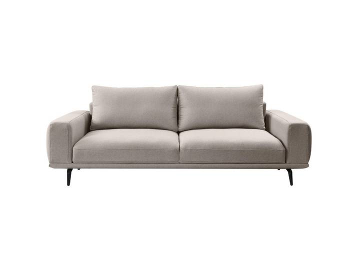 Mid.you 3-Sitzer-Sofa, Hellbraun, Metall, Füllung: Silikon, 242x89x115 cm, Made in EU, Stoffauswahl, Schlafen auf Sitzhöhe, Wohnzimmer, Sofas & Couches, Sofas, 3-Sitzer Sofas