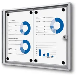 Schaukasten 2x A4 Alu silber Infokasten magnetisch Innen 2xA4 Schaukasten