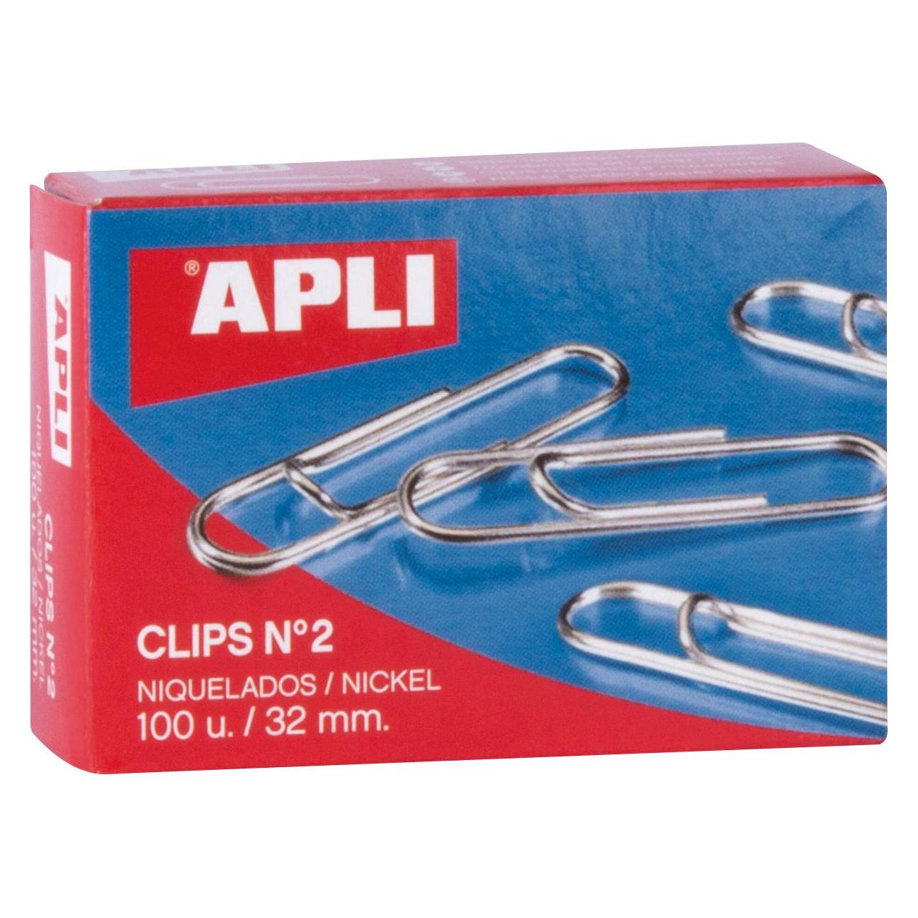 Apli Büroklammern Nickel Nr. 2 32 mm 100 Stück (100x) (11711)