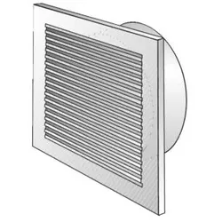 Helios Lüftungsgitter L-G 100, 60302  DN 100 braun mit Anschlussstutzen