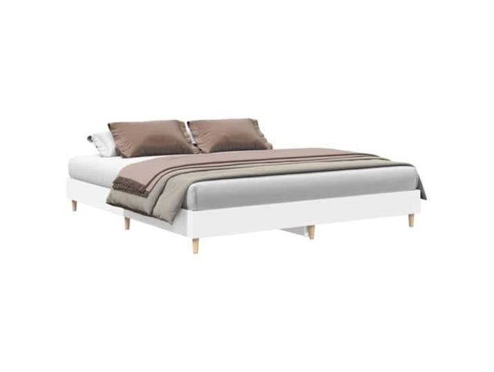 PUGYNBK Bett ohne Matratze, Weiß, 180 x 200 cm, technisches Holz Lattenrost im Lieferumfang enthalten, niedriges Design, feuchtigkeitsbeständig, einfacher Zugang für Kinder