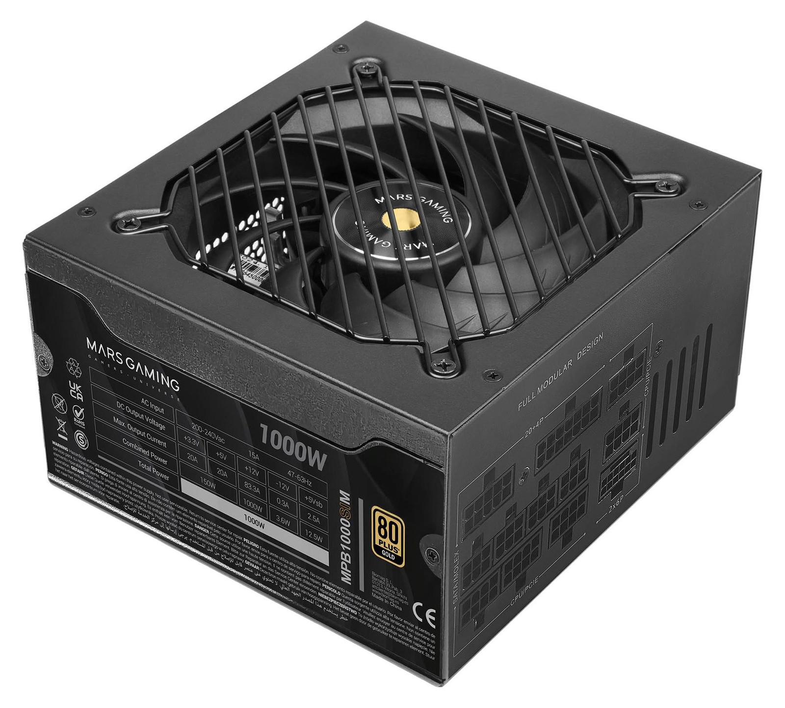 Mars Gaming MPB1000SIM Actieve UPS, 1000 W, 220 - 240 V