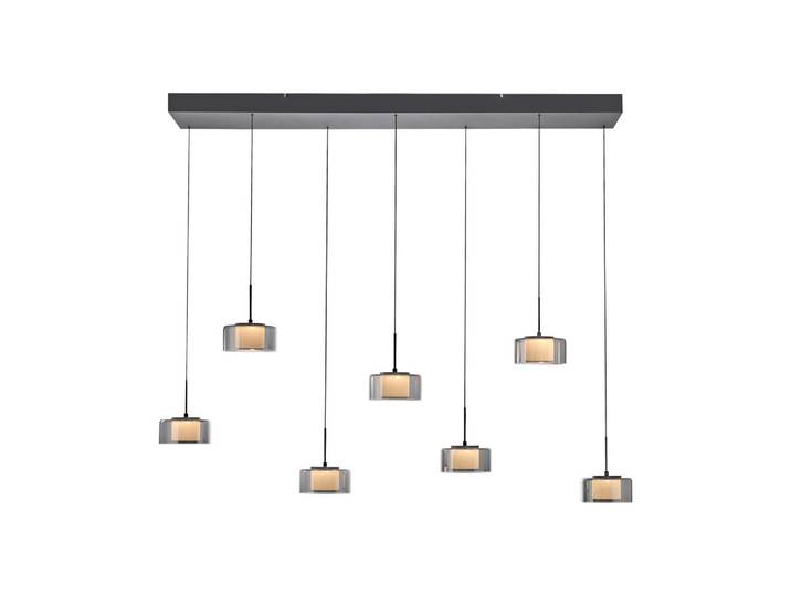 Led-Hängeleuchte Rika, Schwarz, Metall, Kunststoff, 21x180x126 cm, Schutzklasse II (Schutzisoliert), höhenverstellbar, Lampen & Leuchten, Innenbeleuchtung, Hängeleuchten, Pendelleuchten