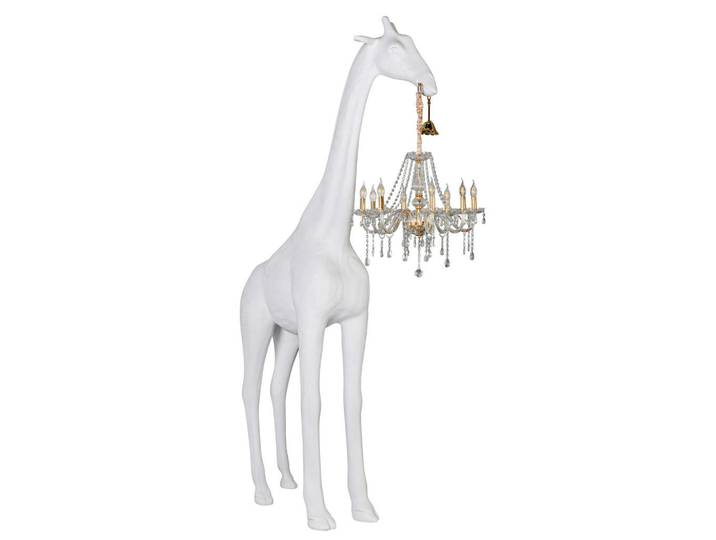 Glandor Dekogiraffe, Weiss, Goldfarben, Transparent, Metall, Kunststoff, Uni, Giraffe, 186x260x76 cm, stehend, zum Stellen, Tierfiguren, Dekoration, Dekofiguren & Skulpturen, Dekotiere