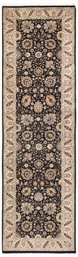 Overton Handknotted Wool Traditional Oriental Black Runner