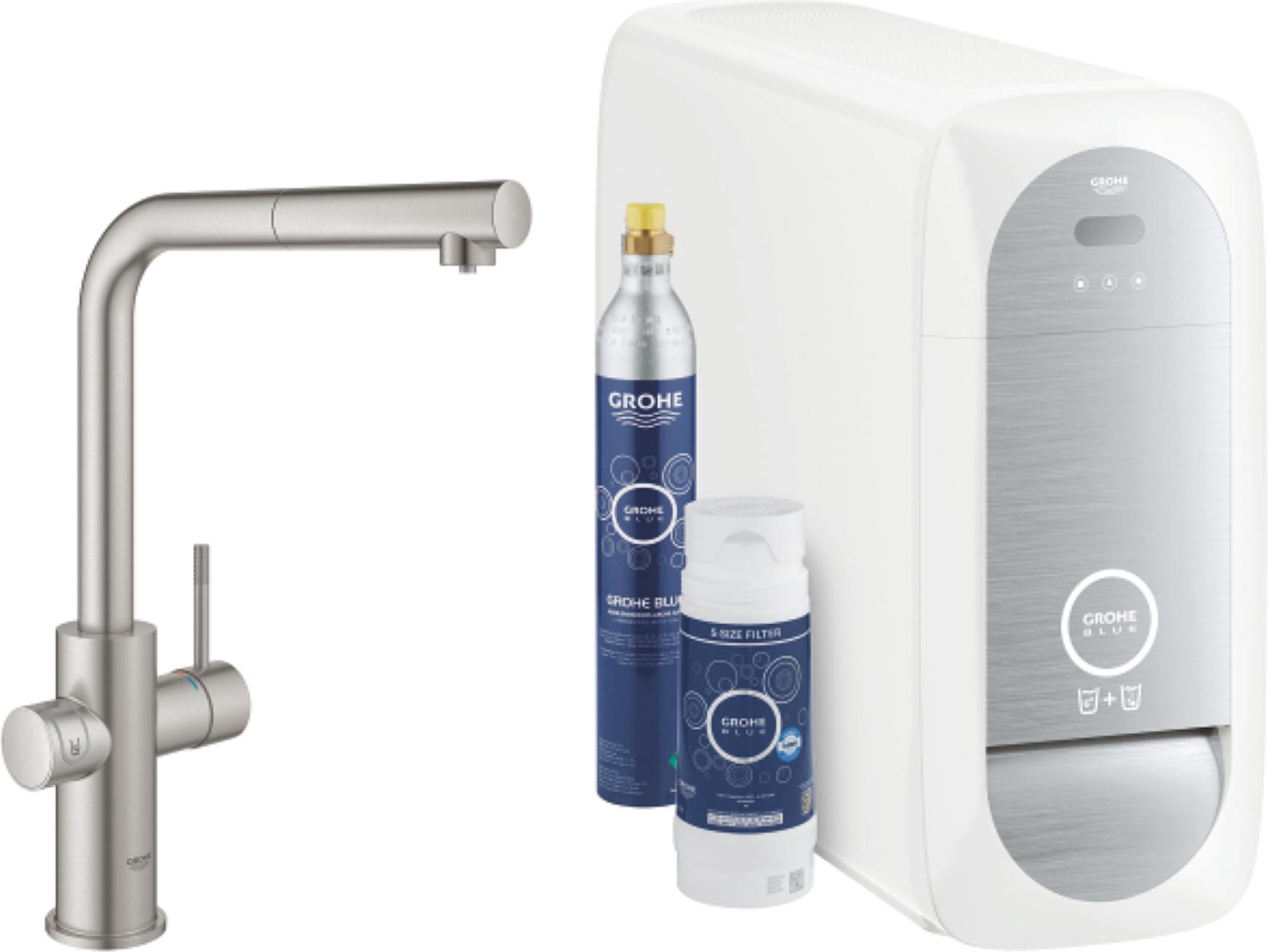 GROHE Blue Home L-Auslauf Starter Kit mit herausziehbarem Auslauf