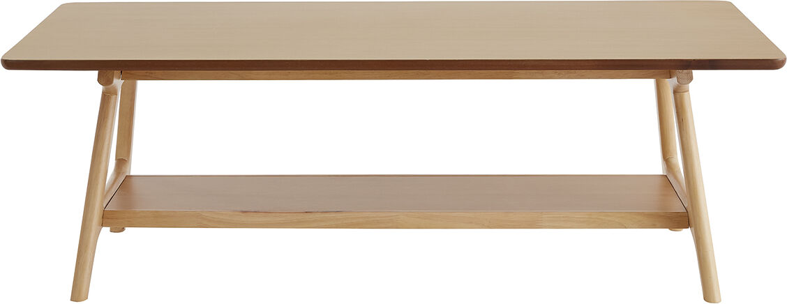 Miliboo Rechteckiger Couchtisch skandinavisch aus Eichenfurnier B120 cm BAKAR