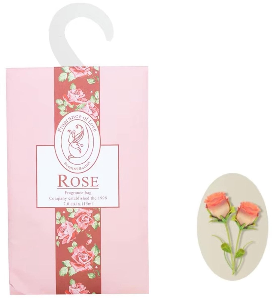 Geurzakjes Rose voor Kast & Auto – 3 Stuks – Milieuvriendelijke Luchtverfrisser met Zachte Rozengeur