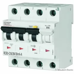 Mitsubishi Electric 3N RCBO, C Kurve RCBO-C25/3N/30mA-A