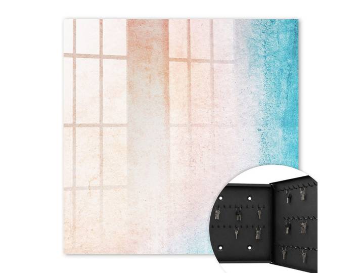 SCHLÜSSELBOX Schwarz 30x30 cm- Türöffnung nach rechts - Pastellfarbene Textur