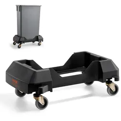VEVOR Mülltonnenwagen 460x252 mm, passend für 60,6/87 L Behälter, Abfalleimer Dolly mit 4 feststellbaren Rädern, 90 kg Tragkraft, Tonnen-Rollwagen, Mülltonnen-Rollwagen aus Kunststoff