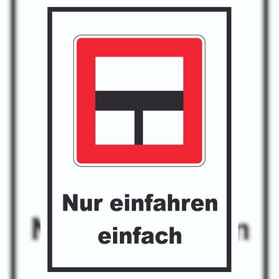 HB-Druck Nur einfahren in die Haupt­wasser­straße wenn niemand behindert wird Schild mit Symbol und Text A0 (841x1189mm)