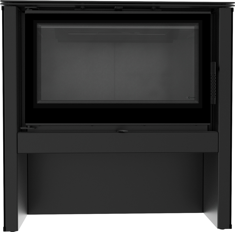 Kaminofen aus Stahl KRATKI JUNO 12 kW Ø 160 schwarzes Paneel schwarz Verkleidung