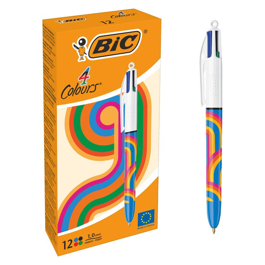 Bic 4-Farben-Kugelschreiber 4 Colours bunt, Schreibfarbe: blau, rot, schwarz, grün (1x) (5182051)