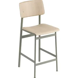 Loft Hocker 65 cm helle Eiche graugrüne Beine