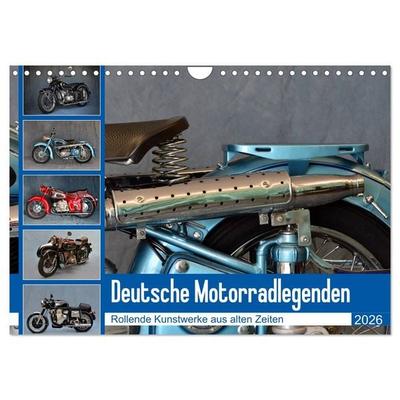 Deutsche Motorrad - Legenden - Rollende Kunstwerke aus alten Zeiten (Wandkalender 2026 DIN A4 quer), CALVENDO Monatskalender