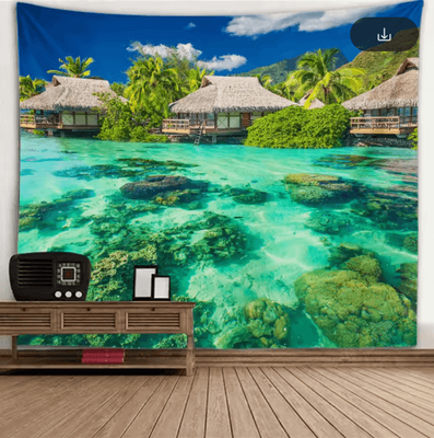 Inspire Picks 3D Window Scenery Tapestry Nature Wall Mural Background Decor 9 230x150cm