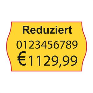 Contact Preisetiketten A57101220-00091, gelb, 26 x 16 mm, permanent, Reduziert, 42 x 1.200 Stück