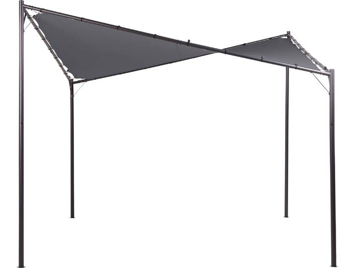 BELIANI Pergola in Dunkelgrau 300 x 300 cm Schwarzer Rahmen für Garten Terrasse Außenbereich Outdoor Pavillon Gartenpavillon