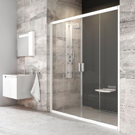 Ravak Blix - Duschtür vierteilig BLDP4-170, 1670-1710 mm, weiß/klares Glas 0YVV0100Z1