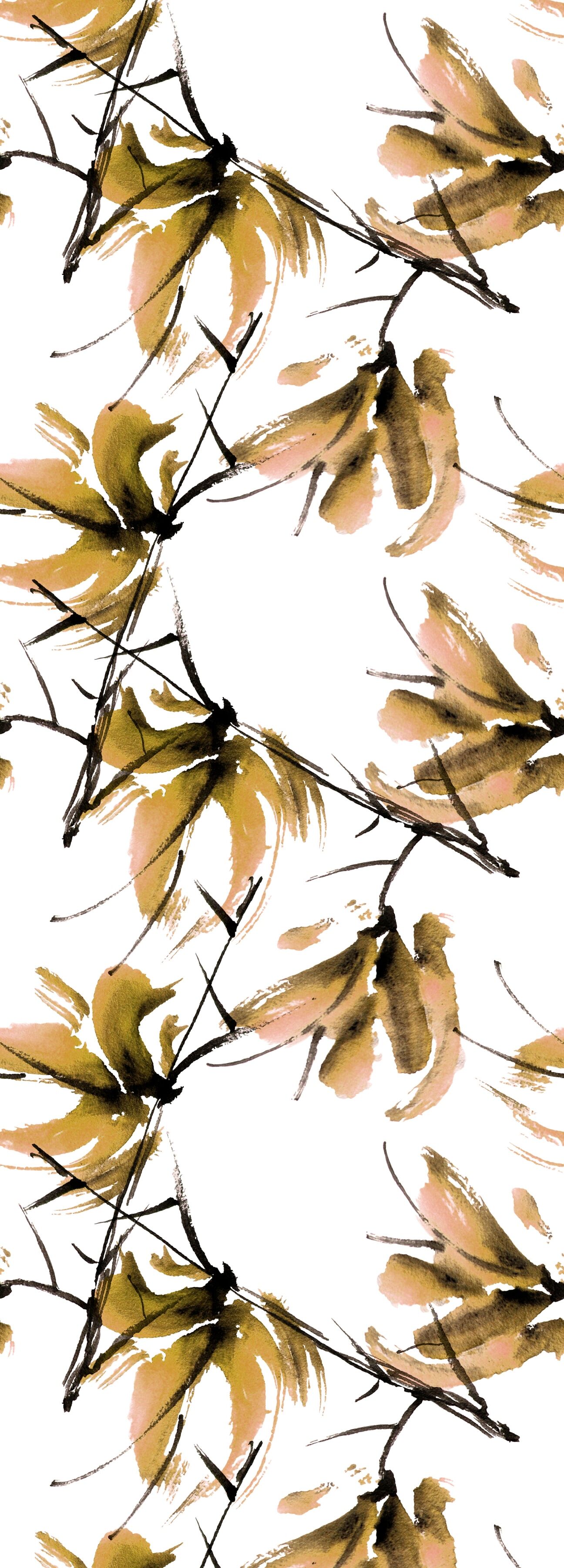Vinyltapete QUEENCE "Bunte Blumen", gold, B:0,9m L:2,5m, Vinyl, Tapeten, Vinyltapete, 90x250cm, selbstklebend, kinderleichte Anbringung,, Sticker gold B/L: 0,9m x 2,5m, Rollen: 1