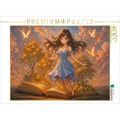 CALVENDO Puzzle Animewelt Heldin zwischen Seiten | 2000 Teile Lege-Größe 90x67cm Foto-Puzzle für glückliche Stunden