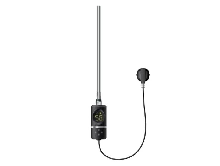 LuxeBath Heizstab 600W Schwarz mit Thermostat und Digitalanzeige, Elektronischer Temperaturregler und Timer-Funktion, Heizpatrone Heizelemente für Badheizkörper Heizungen, Elektroheizstab mit Stecker