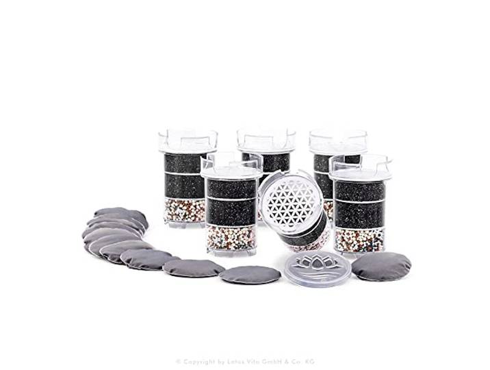 Lotus Vita Wasserfilter Ersatz Jahres Paket - 6 x Filter 12 x Kalkpad für ESPRIT, LOTUS, FAMILY, ONE, NATURA PLUS