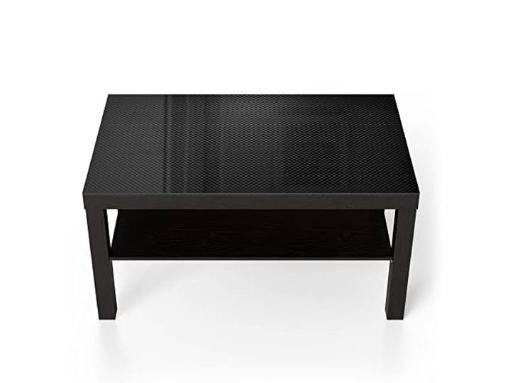 DEQORI Glastisch schwarz groß 90x50 cm Motiv Kohlenstofffasern ausgefallener Beistelltisch aus Glas Hochglanz Couchtisch fürs Wohnzimmer moderner Couch Tisch mit Design