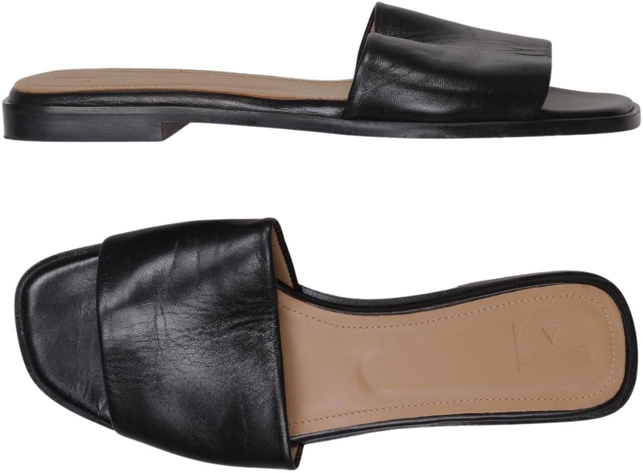 Flattered Damen Sandalen, Schwarz, Gr. EU 37, Leder - Second Hand