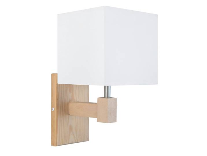 Applique bois métal abat-jour tissu écru
