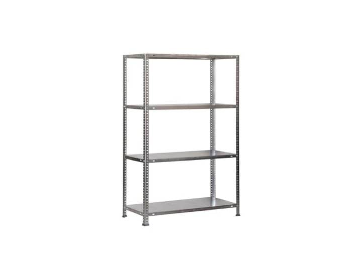 SimonRack Schwerlastregal, Lagerregal, 150x80x50 Metallregal, Kellerregal, Biegestelle 100 kg, 4 Fachböden, Galvanisiert - Comfort