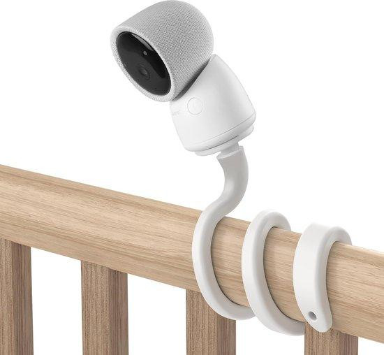 Zwarte flexibele babyfoonhouder voor camera van metaal en silicone