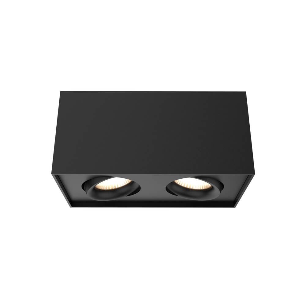 Iblocc Lyora Dubbele led opbouwspot zwart aluminium