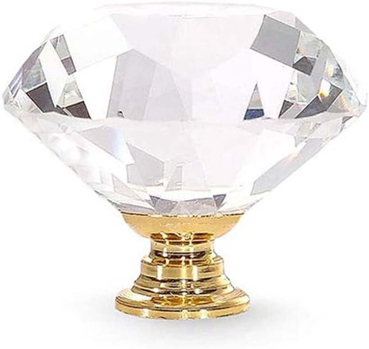 Kristallen Kastknoppen Diamant Handgrepen Goudkleurig - 40 mm Doorsnede