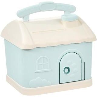 United Cute House Kids Piggy Bank Cartoon Money Saving Box Coin Bank Gift For Children small House Blue