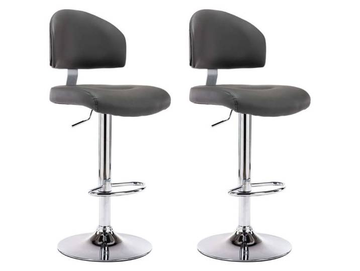 Saison Soldes  Tabourets de bar (2 PCS) - SARAZYJ - Chaises Haute moderne - gris similicuir MM563