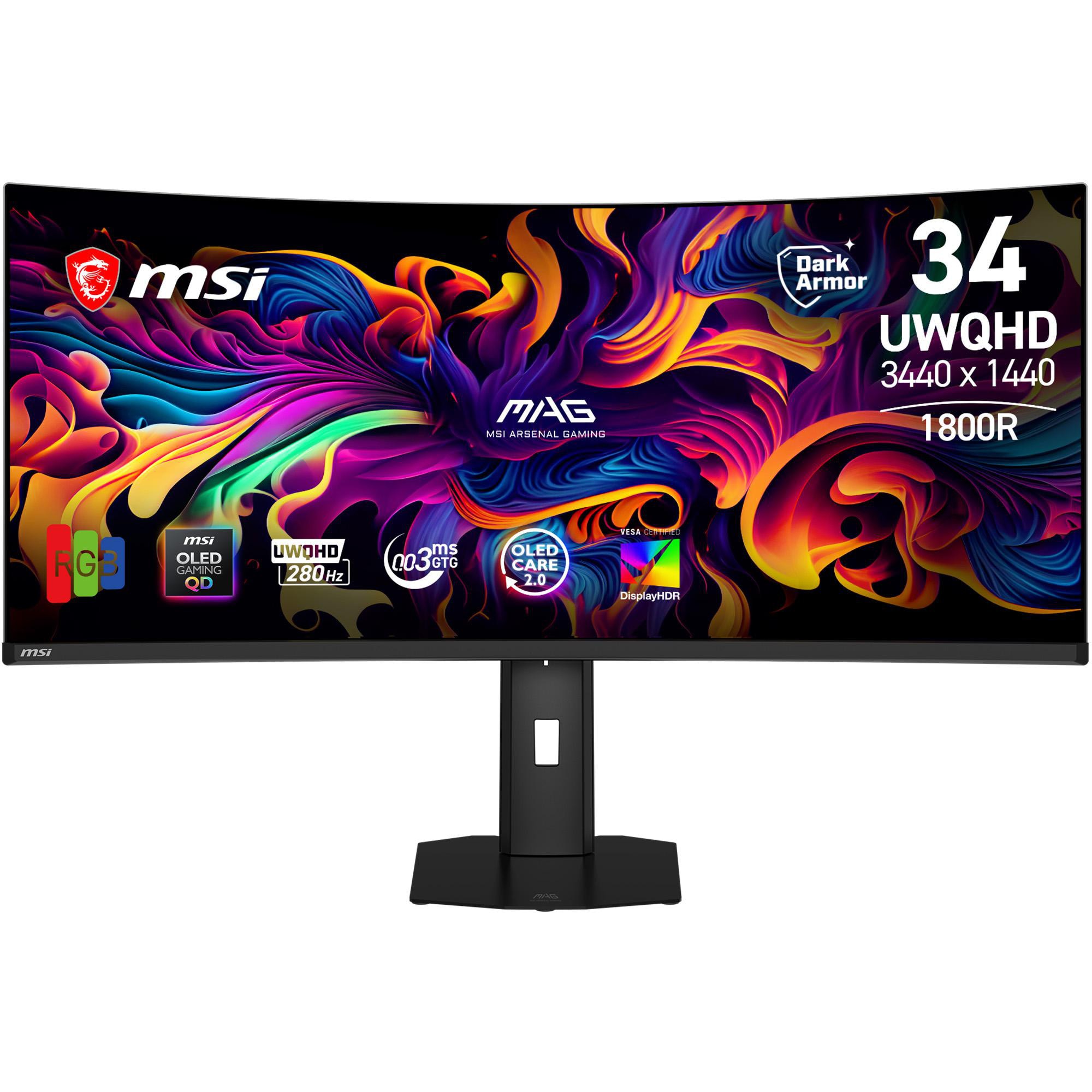 MSI MAG 341CQPDE QD-OLED X28 34 Zoll UWQHD OLED Curved Gaming Monitor 280 Hz 21:9 DP/HDMI/USB-C MAG341CQPDEQD-OLEDX28
