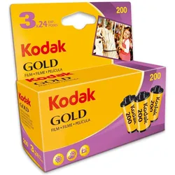 Kodak Gold 3x Film 135/24, Analogfilm, Schwarz, Gelb