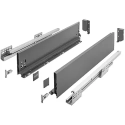 MS Beschläge Schubkasten Set Schubladensystem Schubladenauszug Anthrazit Dämpfung 450mm 120mm