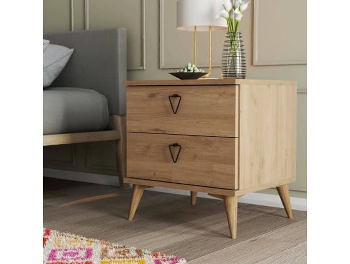 Dmora Nachttisch Saphira 52x45x55.1h cm Braun 2 Schubladen
