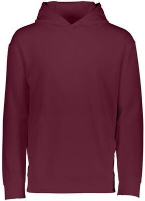 Augusta Sportswear 5506 Youth Wicking Fleece Hoodie in Maroon size Large   Polyester