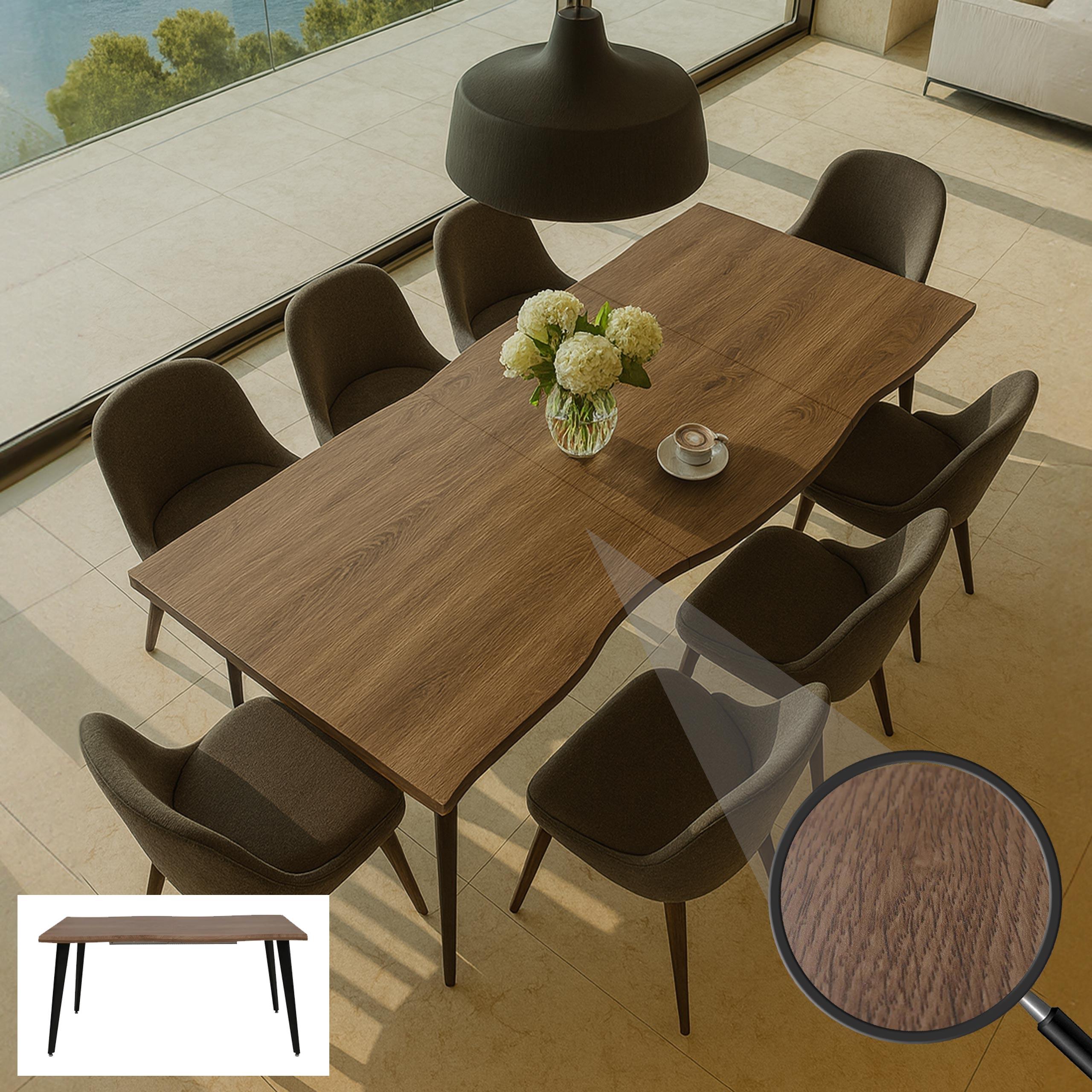 Esszimmertisch MCW-O60, Ausziehtisch Esstisch, Eisen MDF ausziehbar 160-220cm helle Eiche-Optik