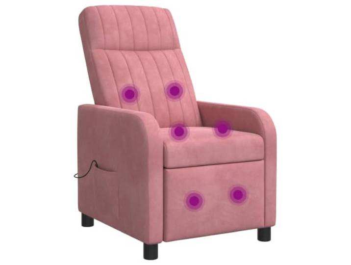 Relaxsessel Rosa Samt mit Verstellbarem Liegewinkel Metall Holzwerkstoff 100% Polyester-Samt, flache Armlehnen, pflegeleicht, einfache Montage, modernes Design