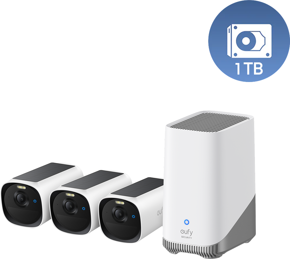 eufyCam S330 (eufyCam 3) 3‑Kamera‑Set und 1TB Festplatte