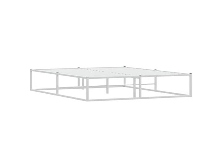 KTHLBRH Bettgestell aus Metall, weiß, 160 x 200 cm Lattenrost, Stauraum, robuster Rahmen, ohne Matratze
