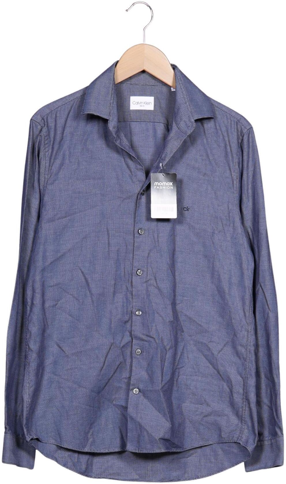 Calvin Klein Herren Hemd, Blau, Gr. 40, Baumwolle - Second Hand
